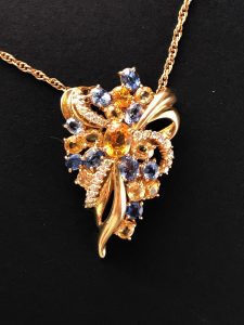 Nature Yellow/Blue Sapphire Necklace